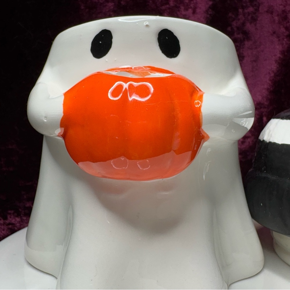 Madison House Halloween Ghost Boo Candle w/Fuzzy Pom Pom Hat&Mini Pumpkin Candle - Picture 9 of 12